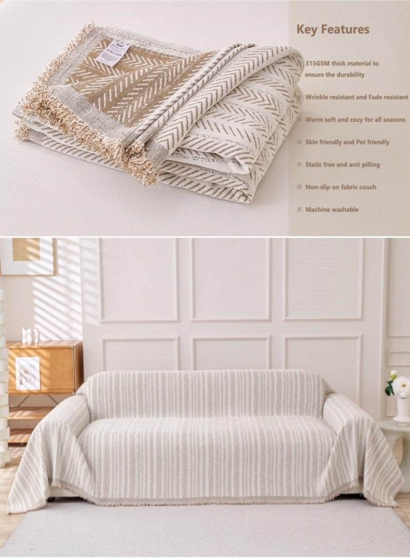 ليانغ مو ليوان 180*180غطاء أريكة من الشنيل ذو وجهين، مقاس ، غطاء أريكة أنيق،  غطاء أريكة مناسب لـ 1، 2، 3، 4 مقاعد، منشفة غطاء أريكة من الشنيل،  غطاء أريكة من الشنيل مناسب لجميع الفصول، متوفر بوجهين،  متعدد الاستخدامات،  مناسب كبطانيات سفر،  بطانيات تخييم خارجية، أغطية أسرة، وأغطية أثاث - Image 3